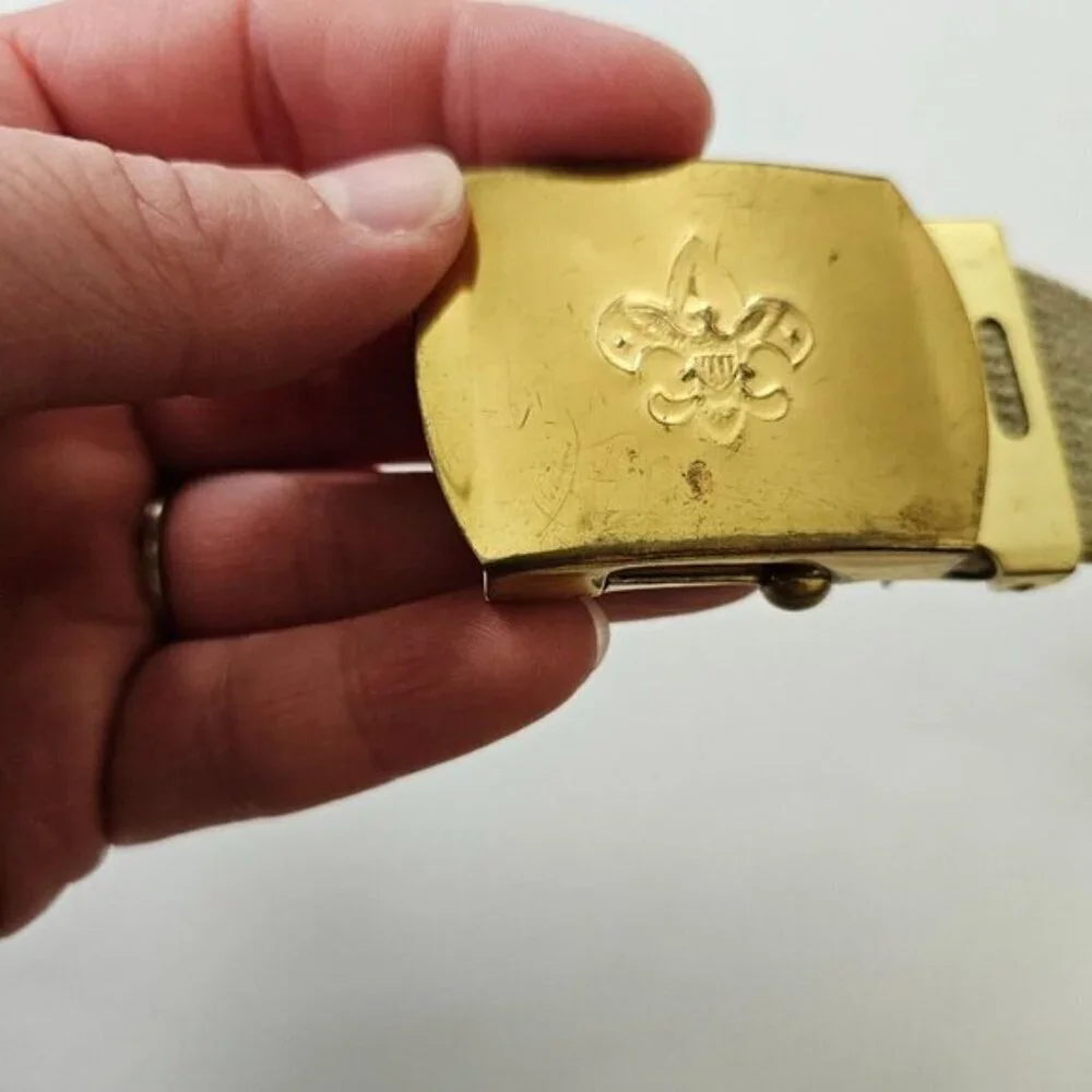 Cub Scouts Tan Belt Brass Buckle 44